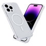 eSTUFF Coque hybride magnétique transparente Berlin pour iPhone 15 Pro - Compatible MagSafe et QI, avec contour TPU souple et dos rigide pour une protection renforcée