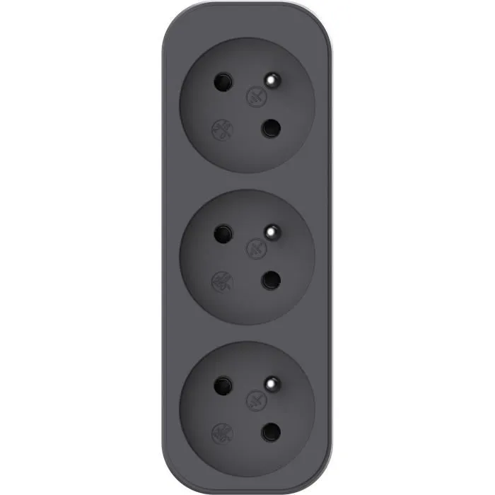 Triplite - QUARX - Prise triple 3P 16A 3680W compacte et conforme aux normes NF pour usage domestique ou professionnel