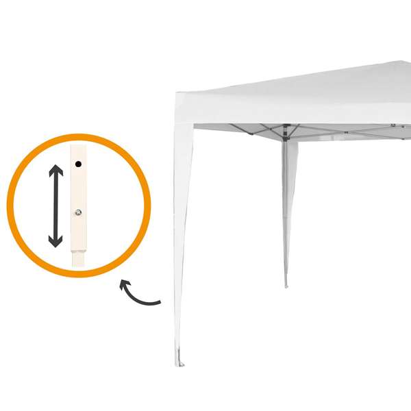 Color Baby AKTIVE - Tonnelle pliante en polyester blanc, dimensions 300x300x250 cm, structure acier, pour jardin et extérieur
