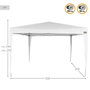 Color Baby AKTIVE - Tonnelle pliante en polyester blanc, dimensions 300x300x250 cm, structure acier, pour jardin et extérieur