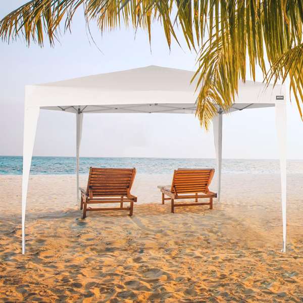 Color Baby AKTIVE - Tonnelle pliante en polyester blanc, dimensions 300x300x250 cm, structure acier, pour jardin et extérieur
