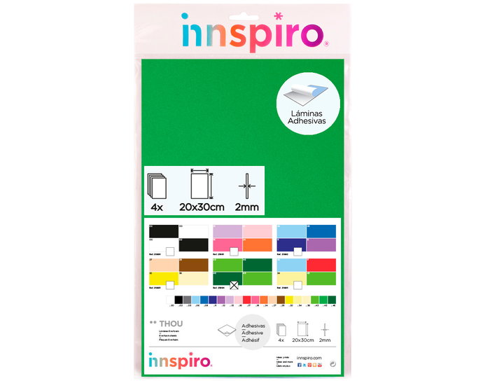 Innspiro Set de 4 feuilles mousse EVA autocollantes Printemps 20x30cm