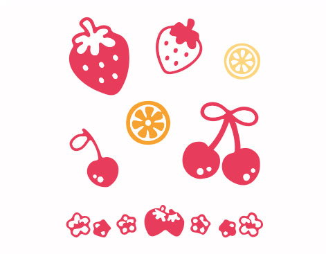 Innspiro Set de tampons acryliques Fraises et fruits 5,3x6cm