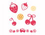 Innspiro Set de tampons acryliques Fraises et fruits 5,3x6cm