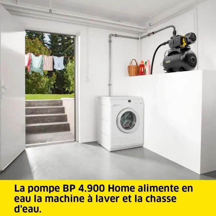 Karcher Pompe BP 4.900 Home - Pompe domestique pour l'eau de pluie et jardin avec réservoir de compensation de pression