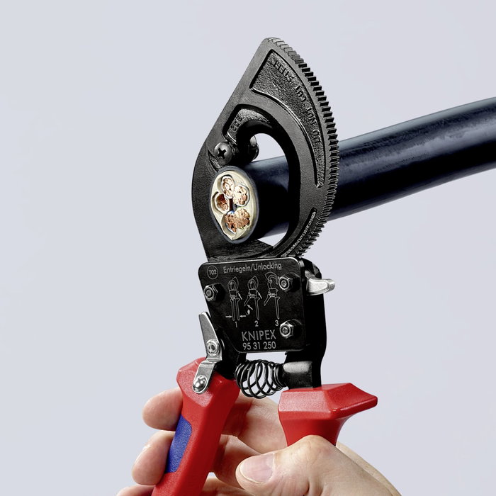 Knipex Pince coupante de câbles à cliquet 95 31 250 Knipex Pince coupante de câbles à cliquet 95 31 250