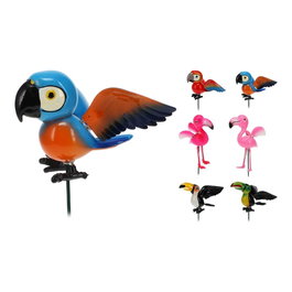 Ipae Progarden Oiseaux décoratifs pour pots de fleurs, modèles variés, métal, couleurs assorties, 125 x 140 x 670 mm