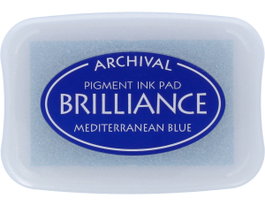 Tsukineko BRILLIANCE Almohadilla d'encre Bleu Méditerranée effet nacré 95x65mm