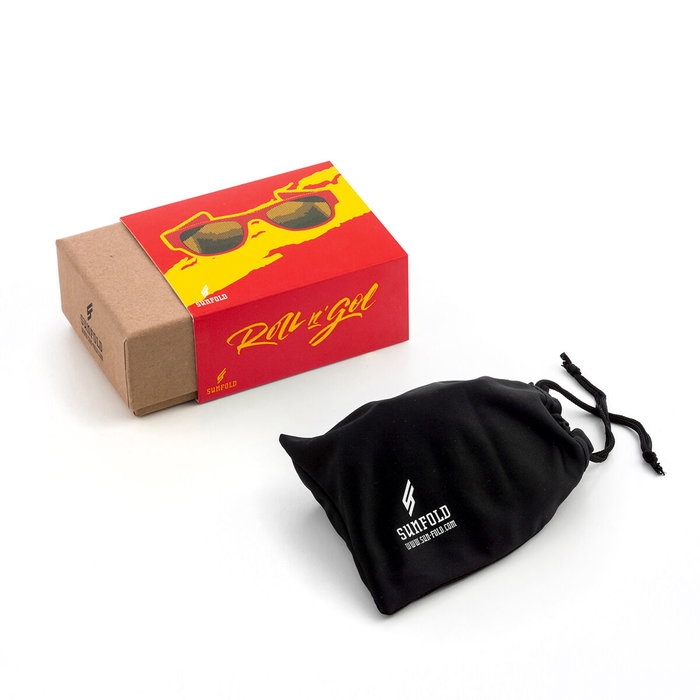 Pack distributeur de bière réfrigérant InnovaGoods et 2 lunettes de soleil pliables Sunfold Spain Red