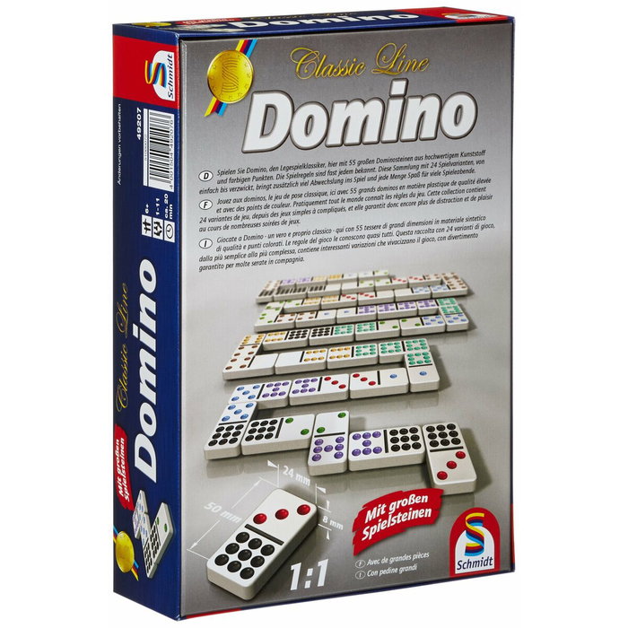 Schmidt Spiele Domino Classic Line, 55 dominos grand format Schmidt Spiele Domino Classic Line, 55 dominos grand format