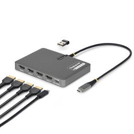 Startechcom QUAD-USB-HDMI-ADAPT Adaptateur USB-C vers 4 sorties HDMI 4K 60 Hz avec Power Delivery 140 W