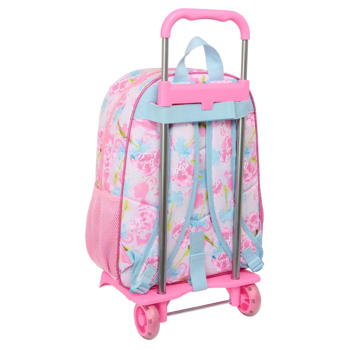Cartable à roulettes Barbie Painterly Rose Bleu ciel 33 x 42 x 14 cm