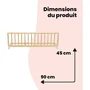 Safety 1st Barrière de lit en bois 110 cm - 18 Mois-5 Ans, inclinable, facile à plier, système auto-verrouillage, finition naturelle, FSC