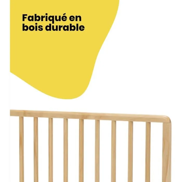 Safety 1st Barrière de lit en bois 110 cm - 18 Mois-5 Ans, inclinable, facile à plier, système auto-verrouillage, finition naturelle, FSC Safety 1st Barrière de lit en bois 110 cm - 18 Mois-5 Ans, inclinable, facile à plier, système auto-verrouillage, finition naturelle, FSC