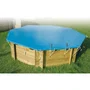 Ubbink Bâche d'hiver et de sécurité pour piscine bois octogonale 360 - Bleue - 360x360 cm