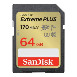 SanDisk Extreme PLUS 64 GB SDXC UHS-I U3 Classe 10 Carte Mémoire