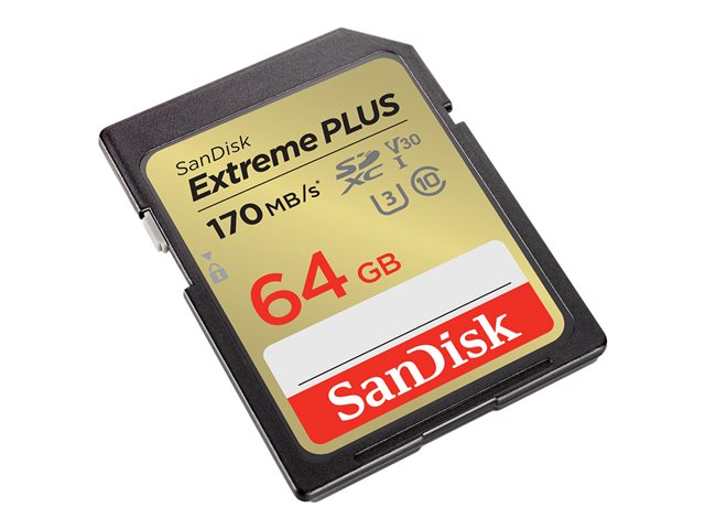 SanDisk Extreme PLUS 64 GB SDXC UHS-I U3 Classe 10 Carte Mémoire