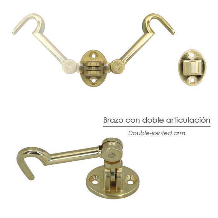 WOLFPACK LINEA PROFESIONAL Aldabilla Multiusos Reforzada 100 mm Laiton Poli WOLFPACK LINEA PROFESIONAL Aldabilla Multiusos Reforzada 100 mm Laiton Poli