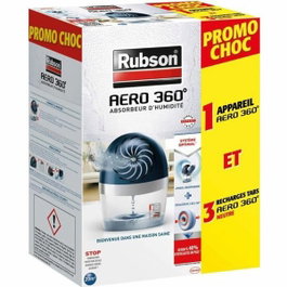Rubson Absorbeur d'humidité Aéro 360° 20 m² + 3 recharges