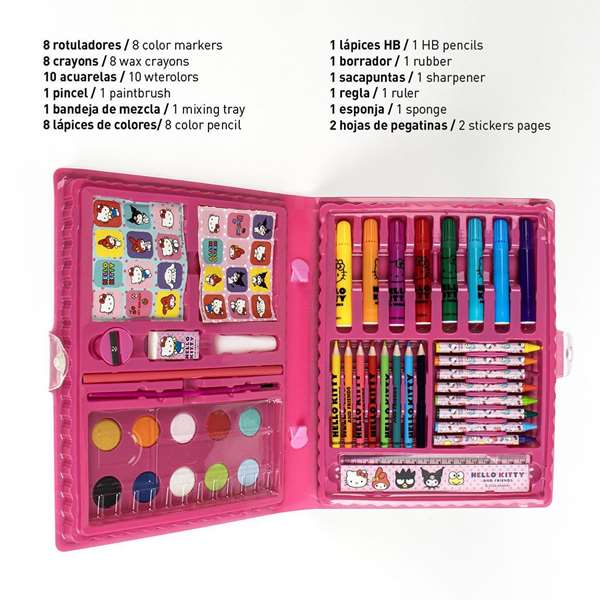 Cerdá Set de papeterie à colorier Hello Kitty, boîte de rangement 26.7 x 45.3 x threaten3.0 cm - Recommandé à partir de 3 ans Cerdá Set de papeterie à colorier Hello Kitty, boîte de rangement 26.7 x 45.3 x threaten3.0 cm - Recommandé à partir de 3 ans