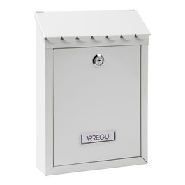 Arregui Civic Boîte aux lettres extérieure individuelle petite en acier blanc 21.6 x 8 x 30 cm