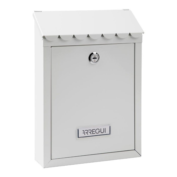 Arregui Civic Boîte aux lettres extérieure individuelle petite en acier blanc 21.6 x 8 x 30 cm Arregui Civic Boîte aux lettres extérieure individuelle petite en acier blanc 21.6 x 8 x 30 cm
