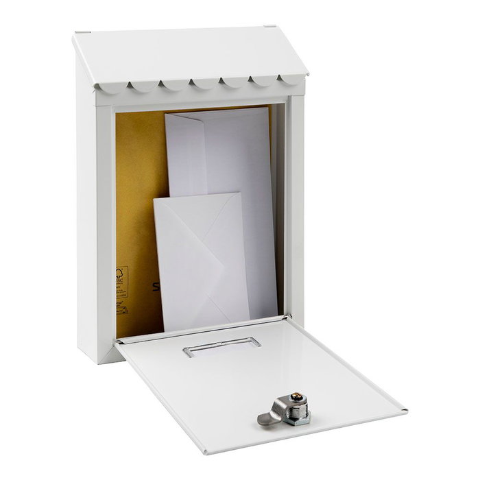 Arregui Civic Boîte aux lettres extérieure individuelle petite en acier blanc 21.6 x 8 x 30 cm Arregui Civic Boîte aux lettres extérieure individuelle petite en acier blanc 21.6 x 8 x 30 cm