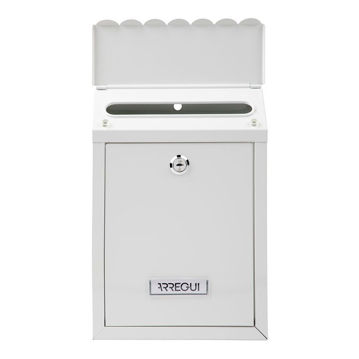 Arregui Civic Boîte aux lettres extérieure individuelle petite en acier blanc 21.6 x 8 x 30 cm Arregui Civic Boîte aux lettres extérieure individuelle petite en acier blanc 21.6 x 8 x 30 cm
