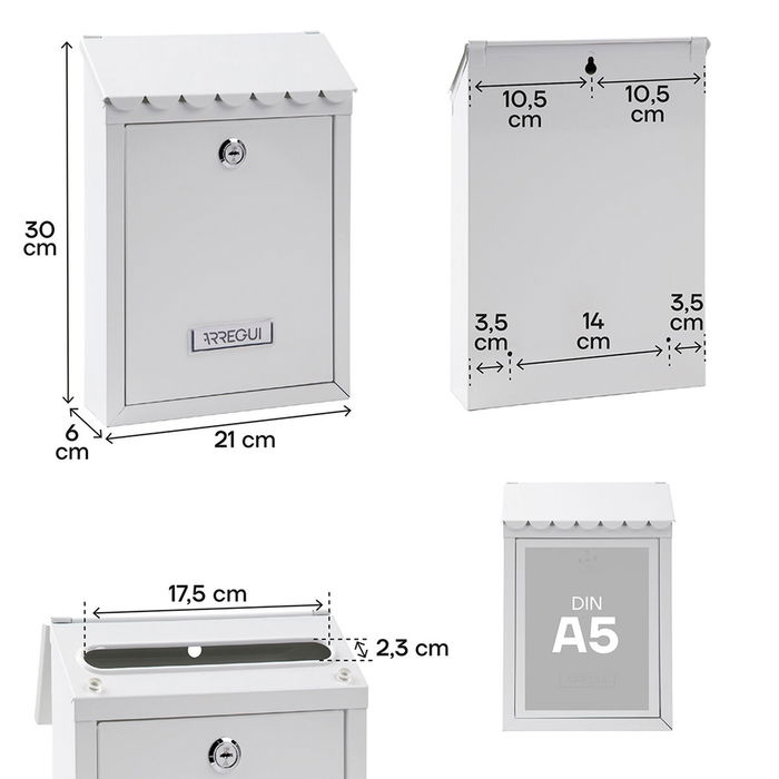 Boîte aux lettres Arregui Blanc Acier Civic