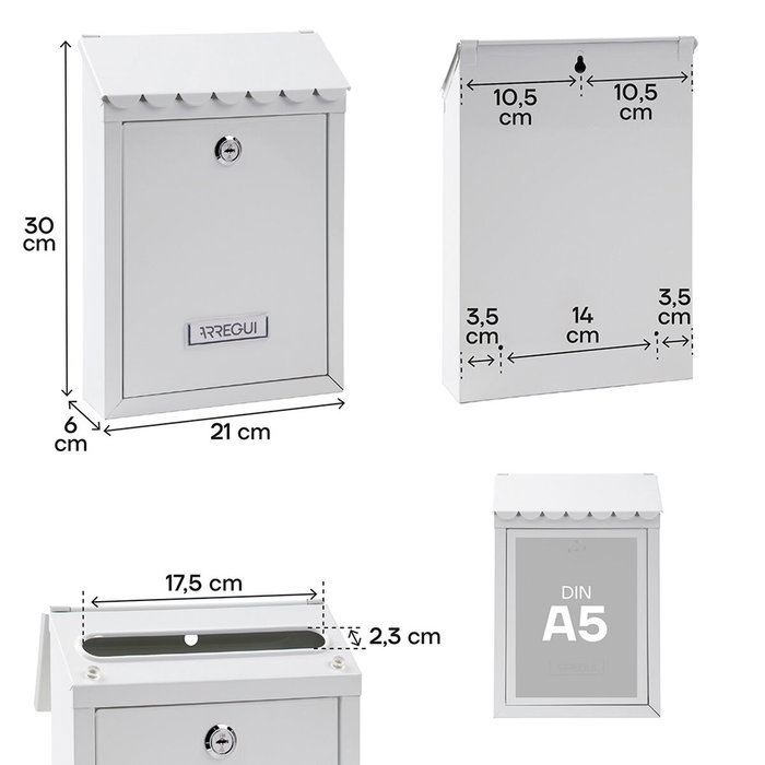 Boîte aux lettres Arregui Blanc Acier Civic