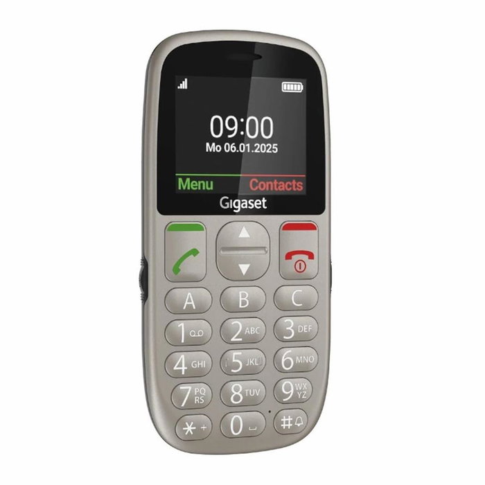 Gigaset GL395 Téléphone Mobile Senior Gris avec clavier large, écran 2.2", touche SOS, double SIM, Bluetooth