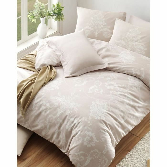 BigBuy Home Parure de couette Vison et blanc, 220 x 240 cm
