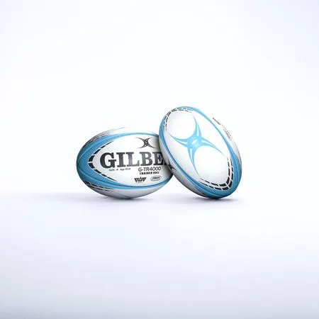 Gilbert Ballon de rugby d'entraînement GTR4000 Taille 4 - Ciel - Prise en main excellente et durable pour l'entraînement et la collection