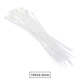 Hantums Sac de 25 colliers de serrage 100% nylon 160x2,5mm Naturel