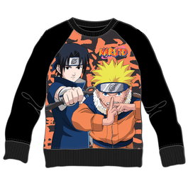 PIERROT Sudadera Naruto et Sasuke pour Enfants Taille 8 - Sweat-Shirt à Capuche - 100% Coton