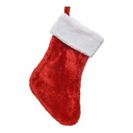 Decoris Chaussette de Noël en polyester avec support de suspension, 27 x 40 cm