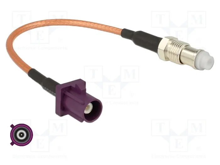 DELOCK Câble coaxial RG316 Fakra D mâle vers FME femelle 150mm DELOCK Câble coaxial RG316 Fakra D mâle vers FME femelle 150mm