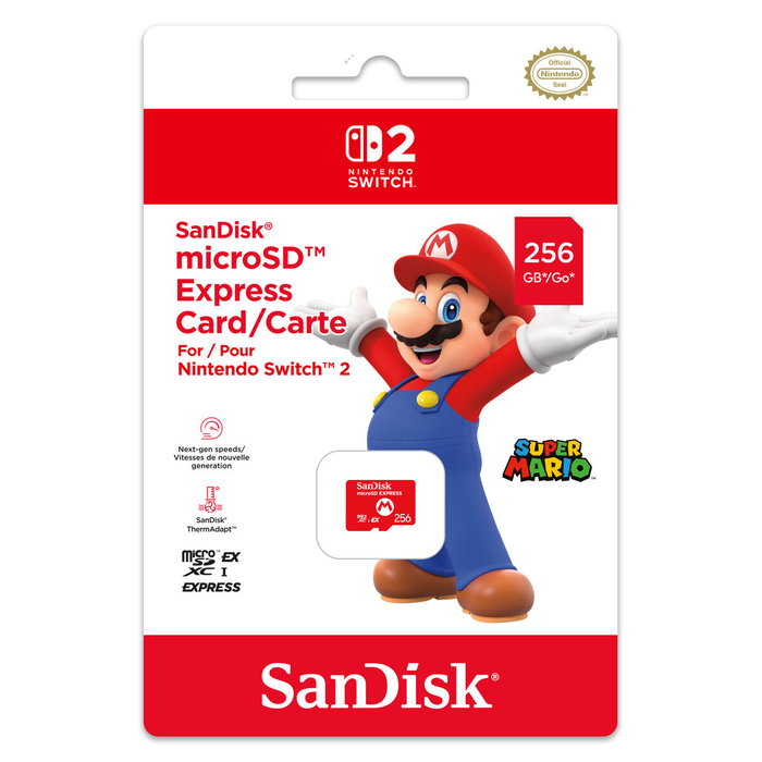SanDisk Carte mémoire Micro SD Express 256 Go pour Nintendo Switch 2, Rouge SanDisk Carte mémoire Micro SD Express 256 Go pour Nintendo Switch 2, Rouge