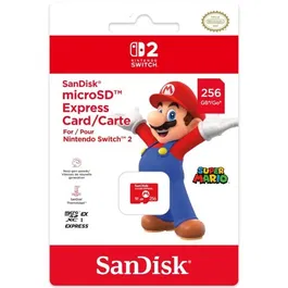 SanDisk Carte mémoire Micro SD Express 256 Go - Pour Nintendo Switch 2 - Stockage jeux, DLC, sauvegardes - Haute vitesse lecture/écriture