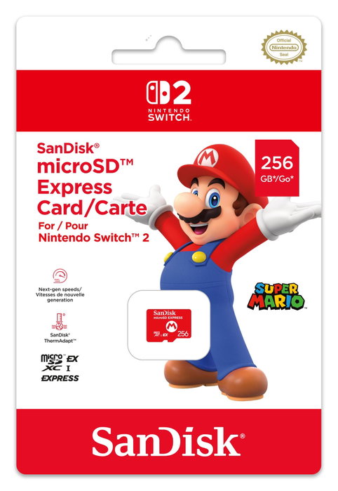 SanDisk Carte mémoire Micro SD Express 256Go pour Nintendo Switch 2