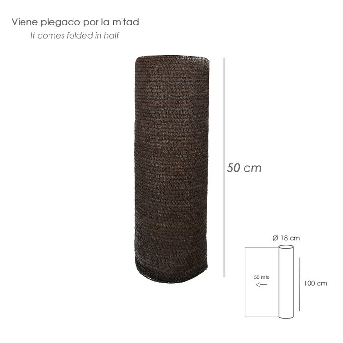 SATURNIA Malla Sombreo Marron 1,0 m x 50 m