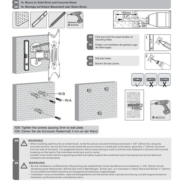 MacLean MC-501B Support de table d'écran 23-42 pouces Noir