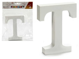 PINCELLO Lettre T en bois blanc 2x11cm (lot de 24)