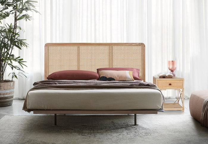 GINER Y COLOMER Cabecero en rotin naturel fabriqué à la main, 165 cm de large - Tête de lit artisanale pour chambre GINER Y COLOMER Cabecero en rotin naturel fabriqué à la main, 165 cm de large - Tête de lit artisanale pour chambre
