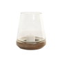 Home ESPRIT Bougeoir Marron Naturel Verre et Bois de manguier (2 Unités)