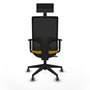 Piqueras y Crespo Chaise de Bureau Horna Jaune avec Appui-tête