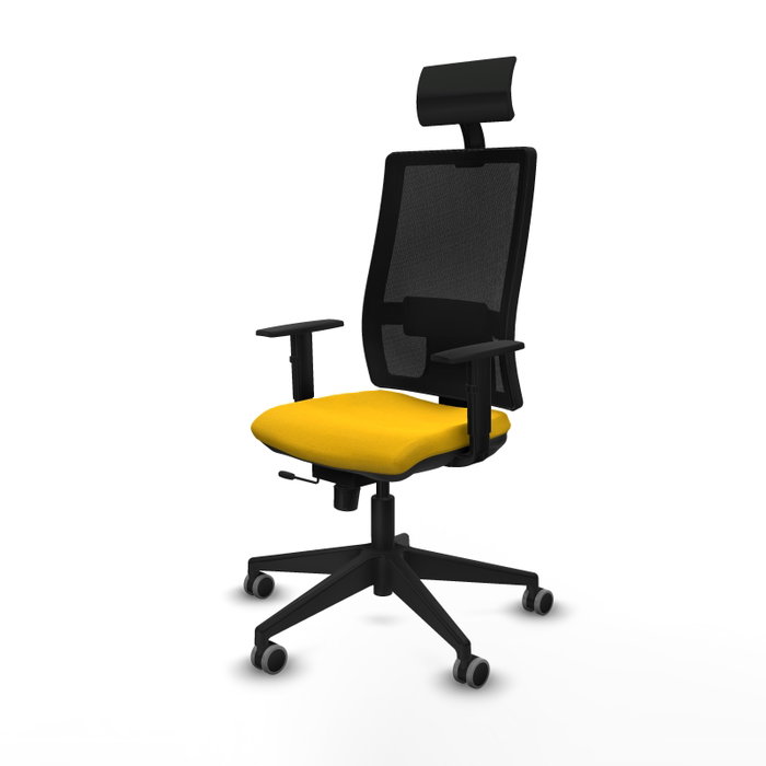 Piqueras y Crespo Chaise de Bureau Horna Jaune avec Appui-tête Piqueras y Crespo Chaise de Bureau Horna Jaune avec Appui-tête