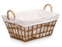 Kipit Panier Rectangulaire avec Anses Naturel 45 x 26 x 31 cm Tissu Polyester Coton et Plastique (Set de 12)