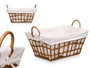 Kipit Panier Rectangulaire avec Anses Naturel 45 x 26 x 31 cm Tissu Polyester Coton et Plastique (Set de 12)
