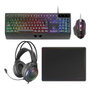Mars Gaming Combo 4-en-1 MCP124PROFR Clavier H-Mech RGB + Souris 3200 DPI + Casque + Tapis, AZERTY Français, Noir